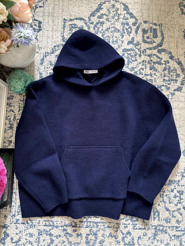Wollpullover hoodie marine - hoodie,