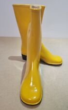Vintage Twiggy Vernon France Gummistiefel Rubber Boots 38 Gelb Ungetragen 70er
