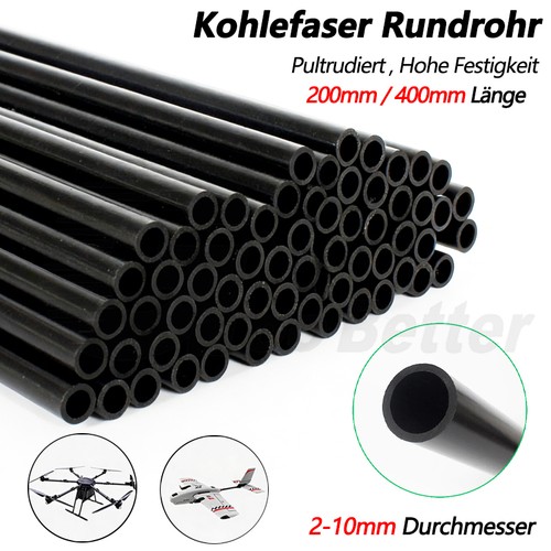Cfk kohlefaser rohr ø2 - cfk, Ø2-10mm