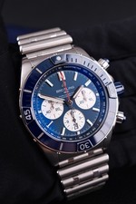 Breitling Super Chronomat B01 44 AB0136 Original Papiere + Box Blue Dial,