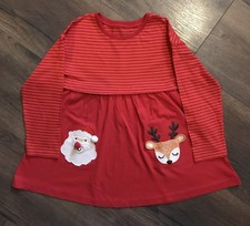 Next England Kleid 122 Mädchen Weihnachten Rentier Rot