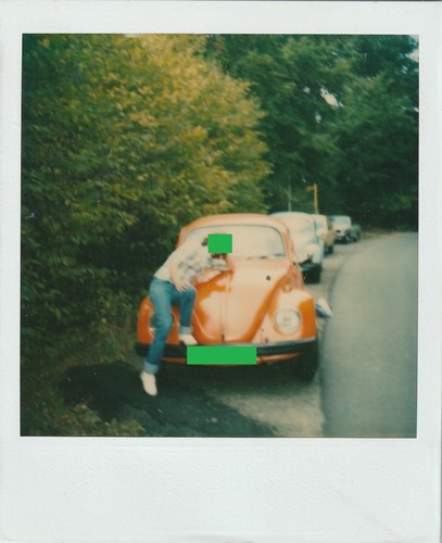 Polaroid junge frau - frau, auf