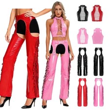 DE Damen Leder Chaps Cowgirl