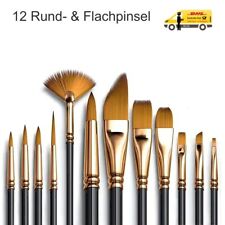 12 Pinsel Set Pinselset Rund-&
