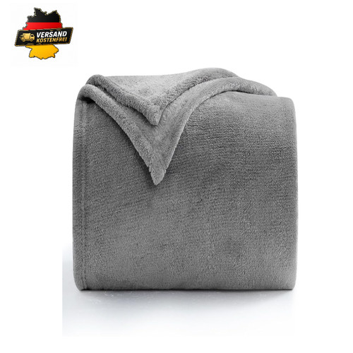 Fleece decke 150x200 - fleece, grau