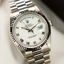 Rolex Day-Date 18239 18k Weissgold "Unpolished" - Box + Booklet