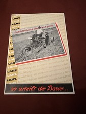 Original Prospekt Lanz  Bulldog -so Urteilt Der Bauer - Kraftstoffver -Schlepper