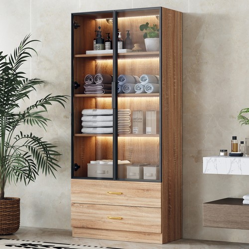 Vitrinenschrank hochschrank - vitrinenschrank,