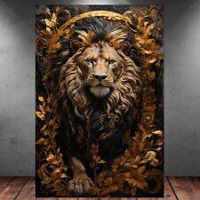 LEINWAND BILD ER XXL POP ART ABSTRAKT LÖWE BUNT LION KATZE LÖWENKOPF WAND POSTER