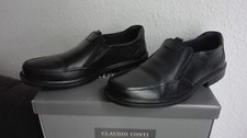 Herren Halbschuhe Schwarz Echtleder Marke Claudio Conti Größe 43