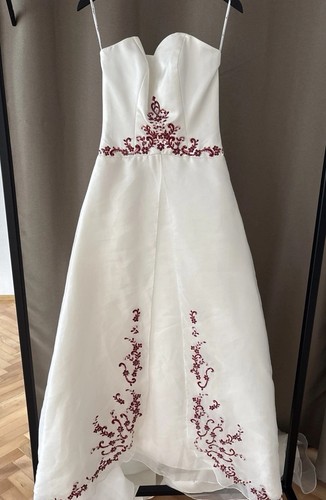 Brautkleid linie weiß rote - a-linie,