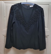 Edle Vintage-Bluse von Murek Fashion*Reine Seide, mit Perlenstickerei*Gr. S*