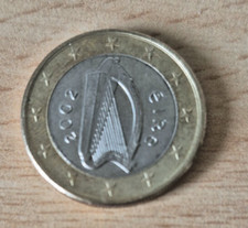 1 Euro Kursmünze aus Irland Eire 2002  - Keltische Harfe
