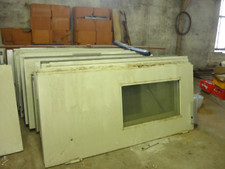 Feuerschutztüren, Brandschutztüren, Stahl, 2flüglig mit Zarge, Glasausschnitt