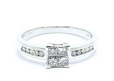 Diamanten 0,50ct Farbe G-H Reinheit VS1-VS2 Weißgold 18K UK Ringgröße S