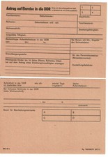 Antrag auf Einreise in die DDR Deutsche Demokratische Republik BRD Blanko