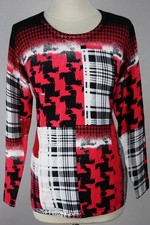 Damen  Pullover Oberteil Pulli Karos Hahnentritt Viskose OVANTI GLOW Gr.42(44)