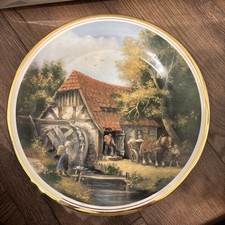 Dekorativer Dorflebensteller "Edwardianer". Wassermühle. 10 3/4" 26cm Durchmesser