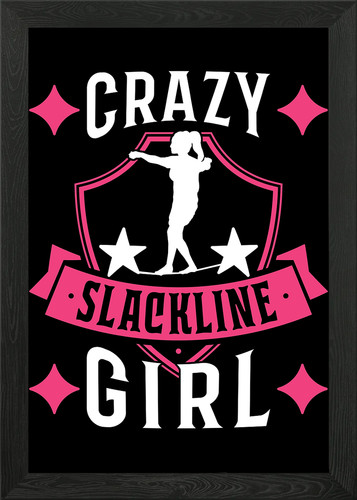 Crazy slackline girl gerahmtes - slackline,