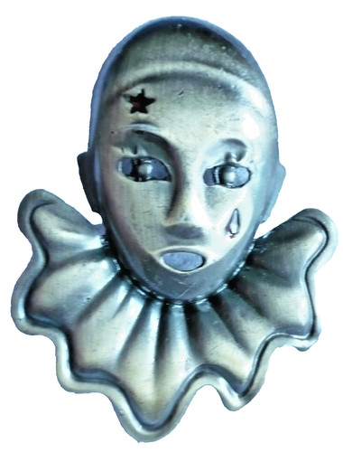 Harlekin brosche weinender - harlekin,
