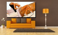 LEINWAND BILD ER XXL POPART FRAU EROTIK SEX AKT FETISCH HIGH HEELS   - 130x70