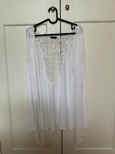 LASCANA Damen Strickjacke Jersey Gr. 36/38 Weiß Bikini Cover Up