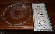 Set Tortenplatte + Kuchenplatte Walther Glas florales Muster gebraucht