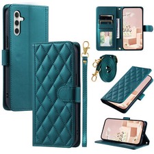 Grid Leather Wallet Phone Case