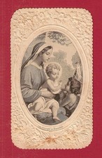 Geprägtes Andachtsbild  Maria mit Jesuskind und Johannes - Gebr. Benziger