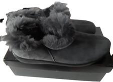 Damen Westland by Seidel Hausschuhe Fell grau Gr. 39/40 F  - sehr gut