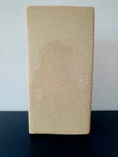 Vintage Keramik Vase, 50/60er Jahre, Midcentury, beige, rechteckig, Krakeele