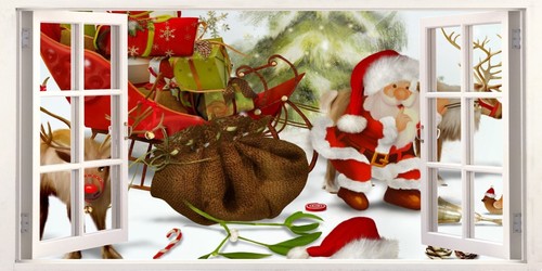 Wandsticker weihnachten santa - wandsticker,