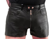 LEDERSHORTS schwarz Lederhose