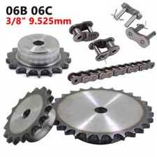 Zähne 10 - 50 Kettenrad Kettenräder Ritzel 06B 06C 3/8" Kettenschloss 45# Stahl