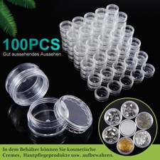 100x Klar Leer Dose Behälter Tiegel Schraubdose Döschen Cremedose Kosmetik 3-5ML