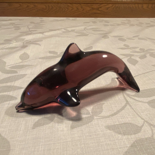Glas skulptur delphin lila - glas,