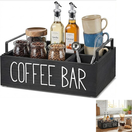 Kaffeestation organizer holz - kaffeestation,