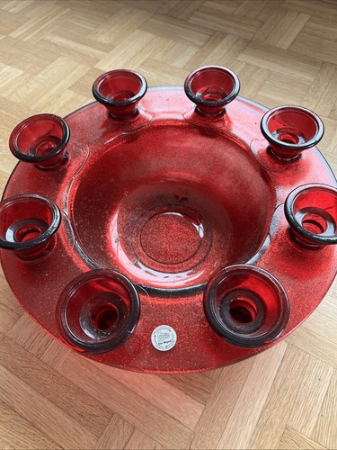 Rote glasschale mit - glasschale,