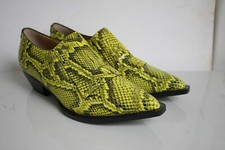 Truman's Cowboy Stiefel Western Stiefelette Schlangenleder grün gelb 39 NP 399