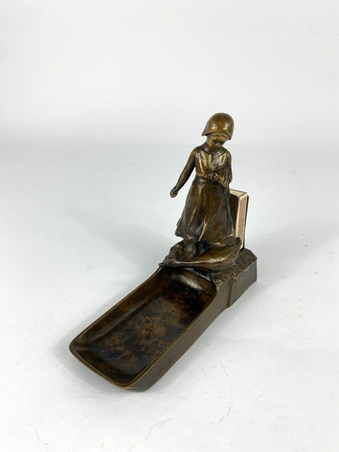 Bronze aschenbecher figur - bronze,