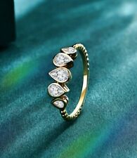 Moissanite Moissanit 585 14k Solid Gold Gelbgold Ring Neu 1.91gm DVVS1 EU 54 1kt