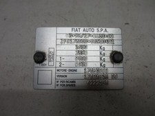 Typenschild Fiat Palio Weekend Bj.1999.