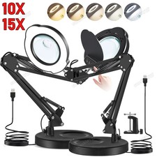 Lupe mit Licht und Ständer 10X 15X LED Faltbarem Leselupe Handlupe Arbeitslupe