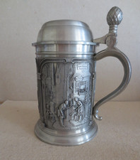 Zinnkrug mit Decke mit  3