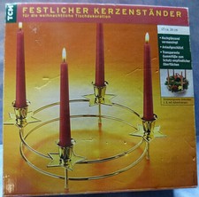 19058. Adventskranz  Festlicher Kerzenständer Sterne vermessingt  24 cm  TCM