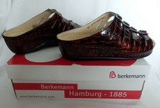 Berkemann Atlanta Hassel Kroko Pantoletten Hausschuhe Braun Gr. 36 1/3 Neu