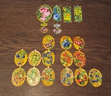 Alte Lackbilder Glanzbilder Blumen Früchte DDR Vintage