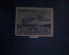  Reklamemarke Militärdrachen Fesselballon  a. Metzeler Ballonstoff ( schwarz )  