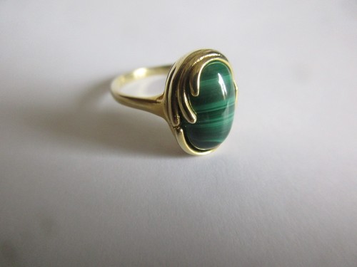 Goldring malachit carbochon - malachit,