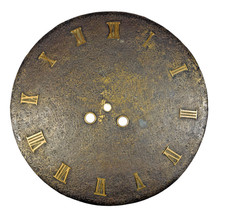 Altes großes Messing Uhren Zifferblatt f Wanduhr Uhrwerk Uhrmacher clock dial